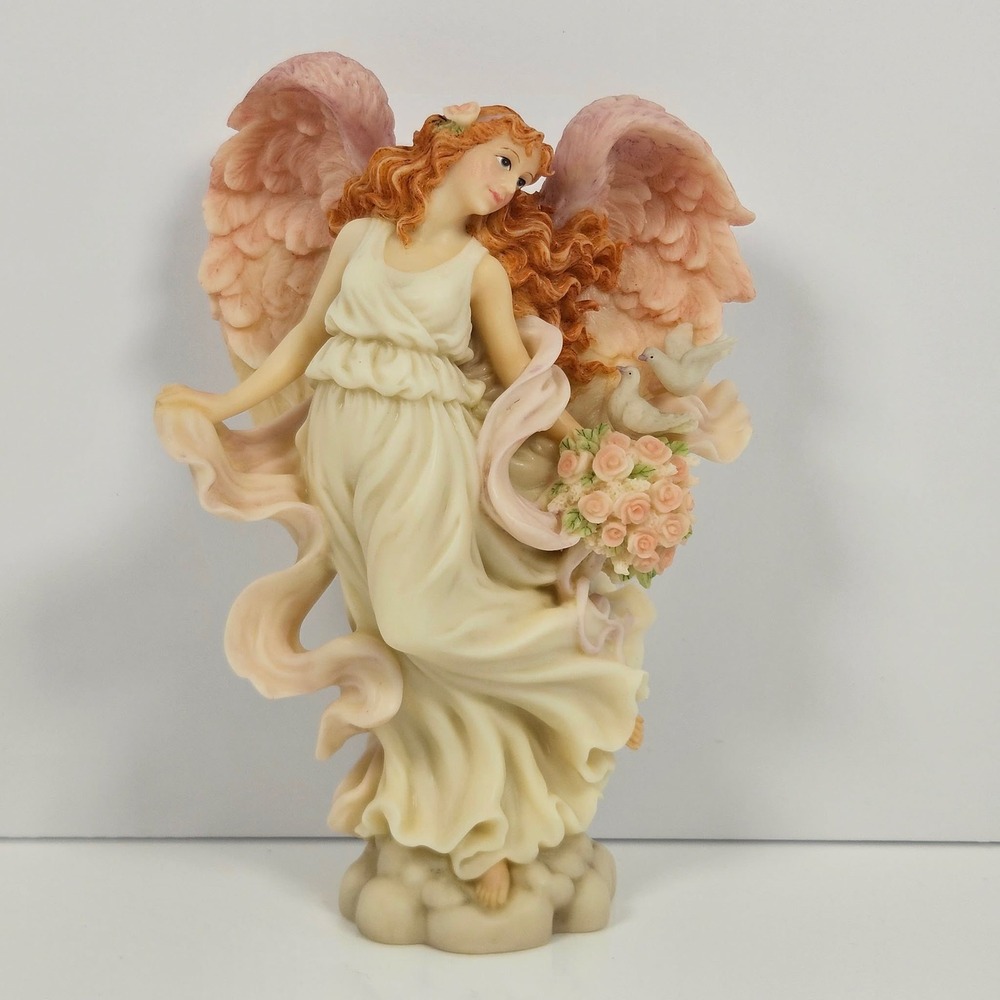 Seraphim Classics Harmony #78040 Angel Figurine Pink Wings Roses Doves